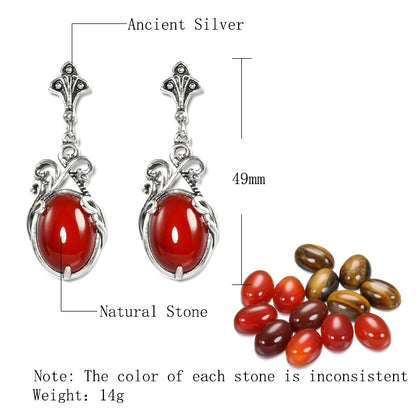 Kinel 2020 New Boho Natural Stone Necklace and Earring for Women