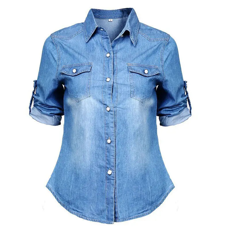 Summer Fashion Women Casual Long sleeve tops Femenino Camisas De Mujer