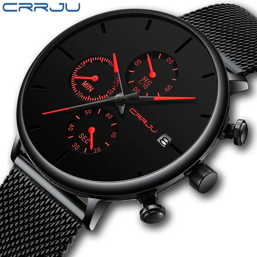 CRRJU Mens Sport Wrist Watch