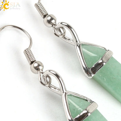 Natural Stone Crystal Earrings