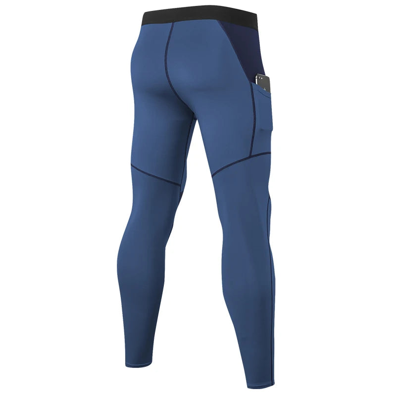 Men's Quick Dry Compression Pockets Running Tights