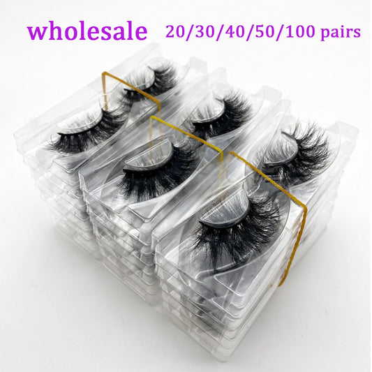 Wholesale 20/30/40/50Pairs Eyelashes 3D Mink Lashes Handmade Fluffy Dramatic Lashes Cruelty Free False Eyelashes Makeup Lashes