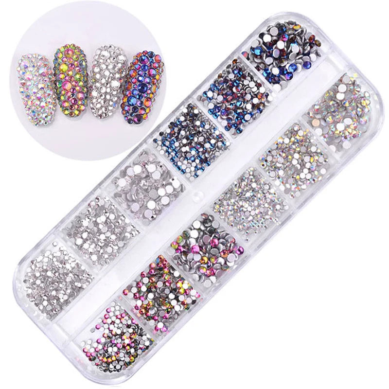 12 boxes / set of AB crystal rhinestone nail art