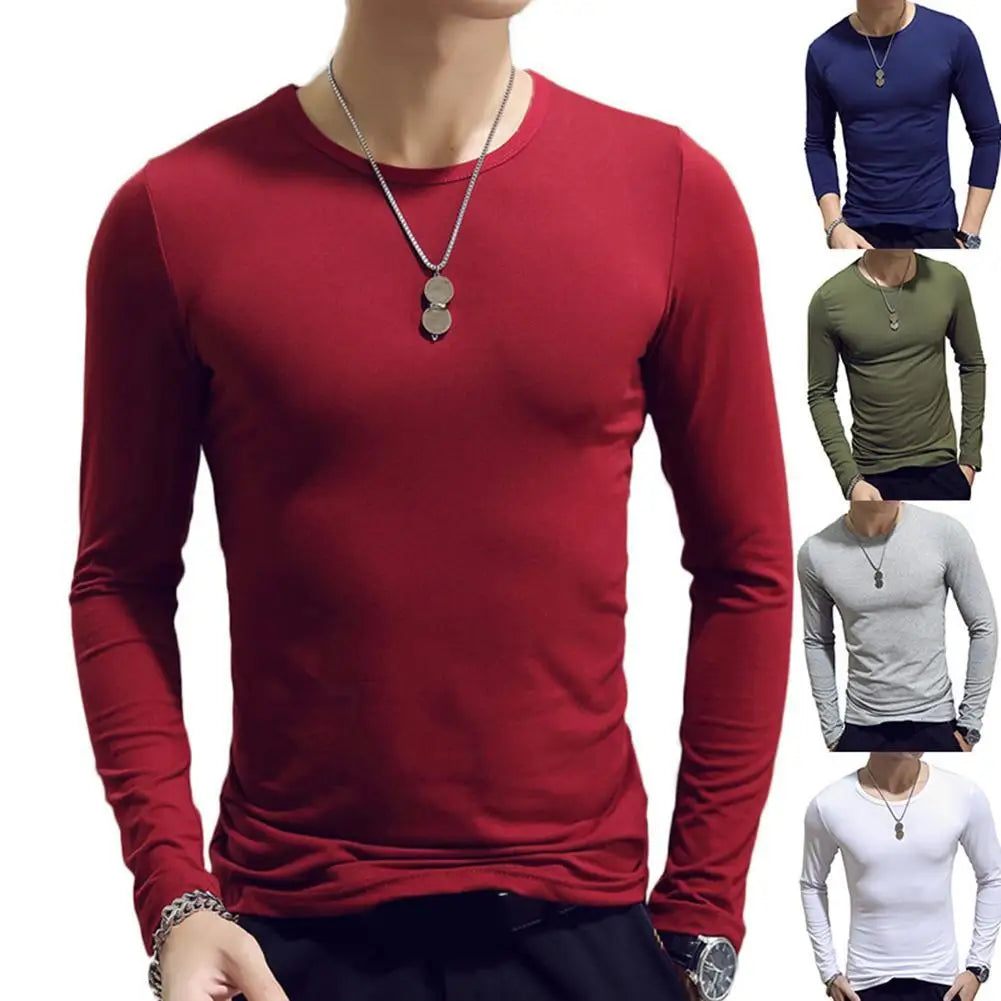 Casual Men Long Sleeve Slim T-shirt