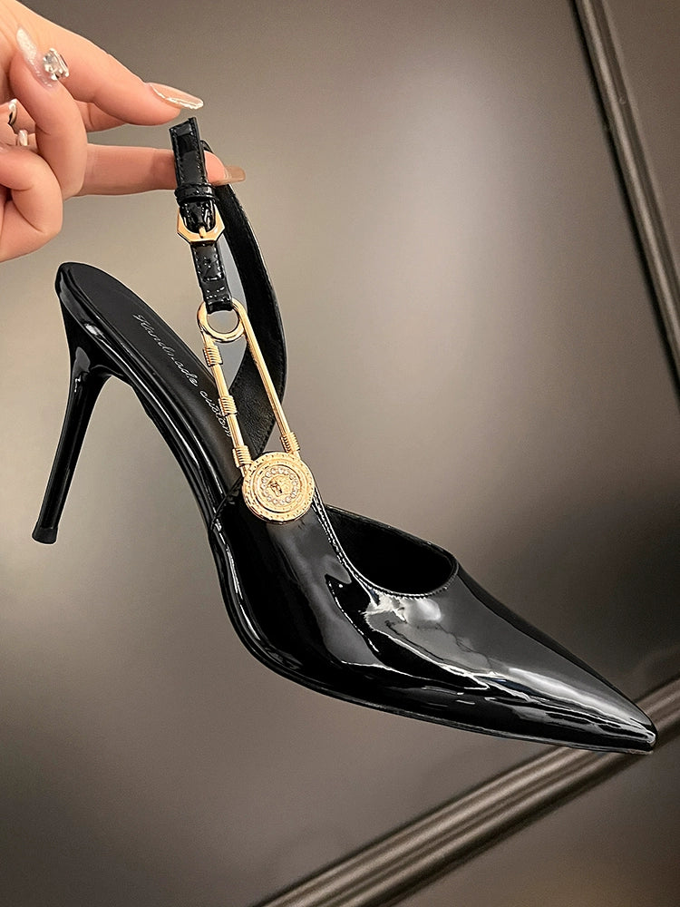 Closed Toe Hollow High Heels