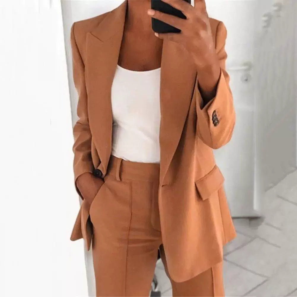 Coat Women's Lapel Slim Fit Suit Cardigan