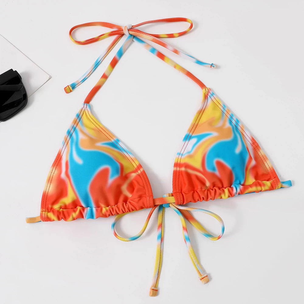 Four-Piece Skirt Tie-Dyed Ins Cross-Border Bikini Swimsuit