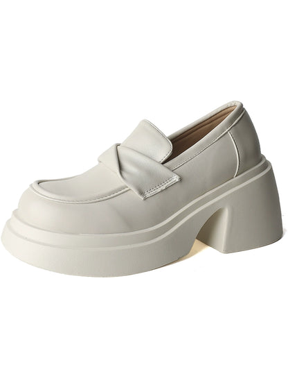 Thick Sole Retro White Spring and Autumn Shoes