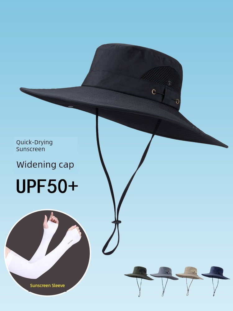 Straw Hat Men's Summer Outdoor Fishing Sun Hat with Wide Brim