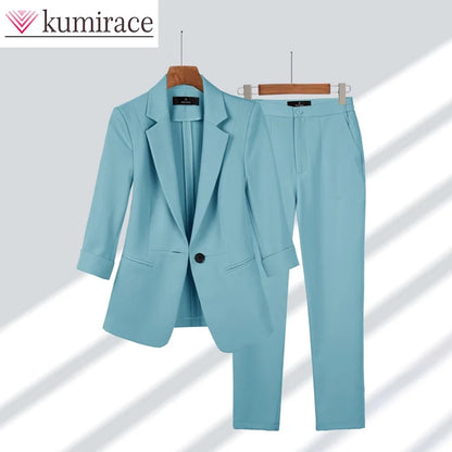 Professional Women's Premium Temperament Suit Two Piece Set