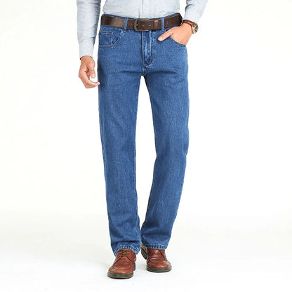 Classic Brand Straight Denim Pants for Men