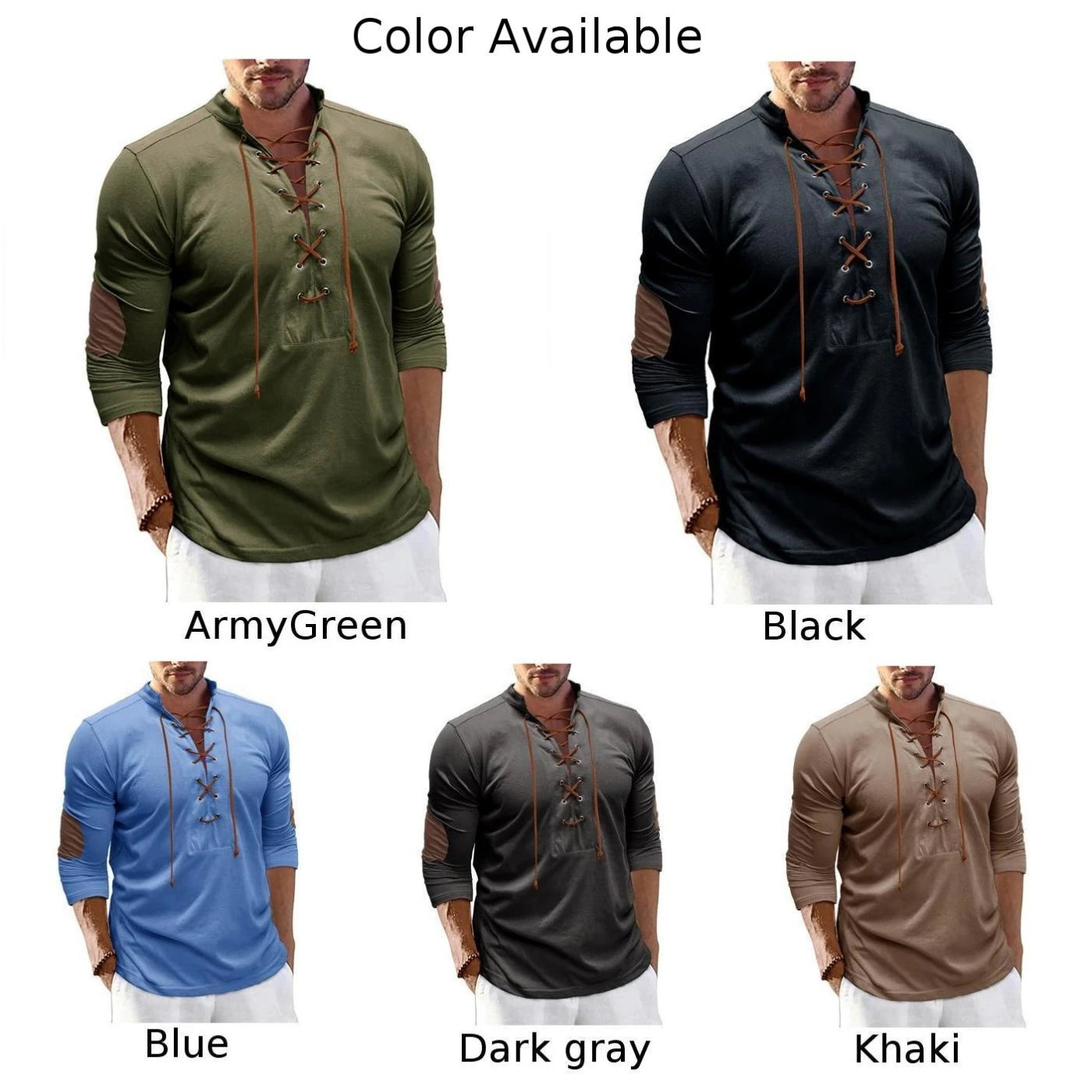 Mens Long Sleeve Pullover T-Shirt Casual