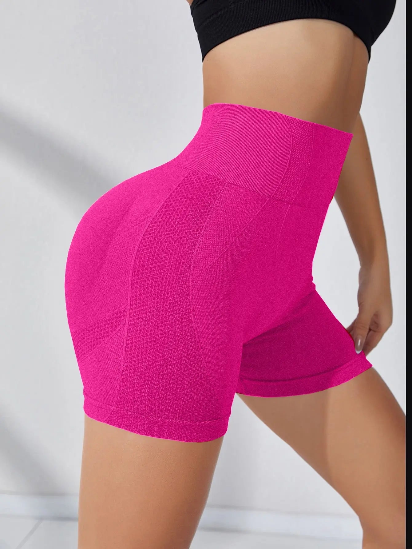 Solid Mesh Breathable Yoga Shorts