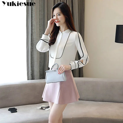 Long Sleeve Business Casual women's blouses Chiffon