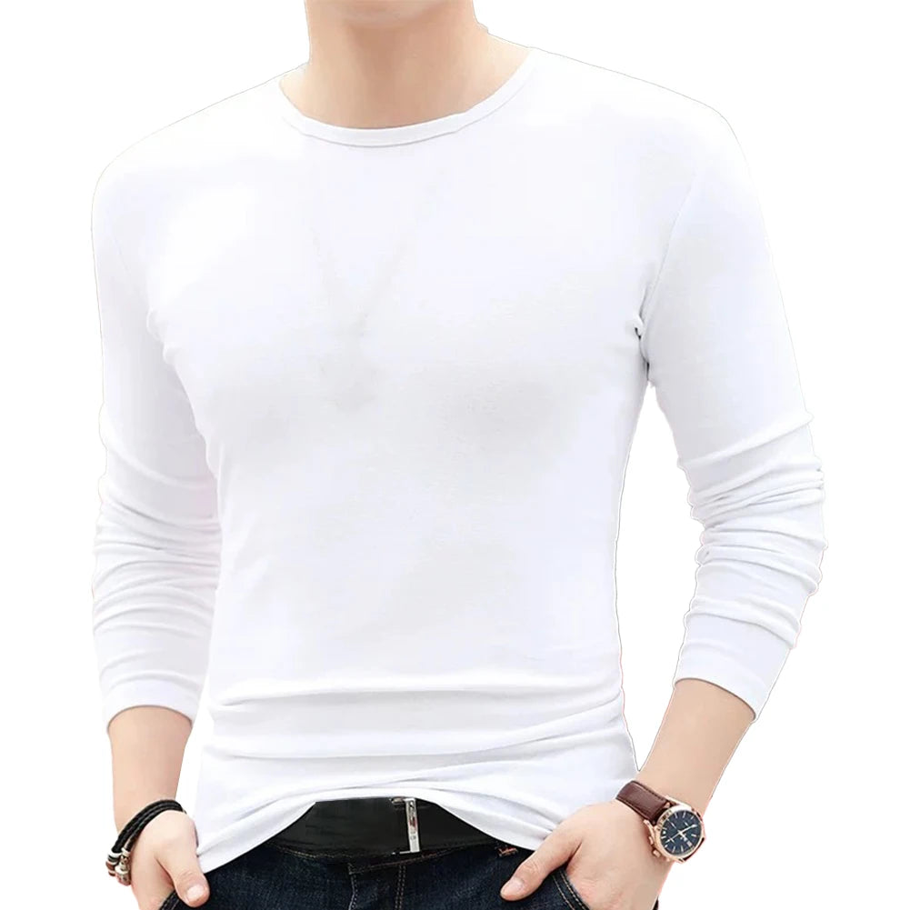 Mens Long Sleeve  T-Shirt Crew Neck