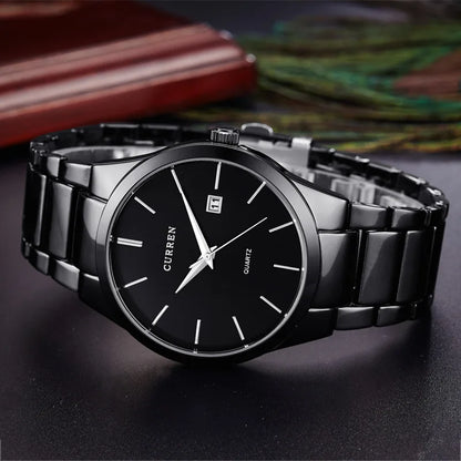 Slim Steel Strap Waterproof Watch for Man