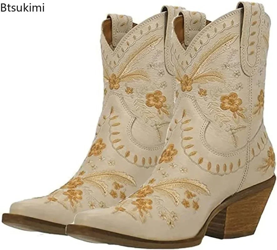 Embroidered Western Boots For Women