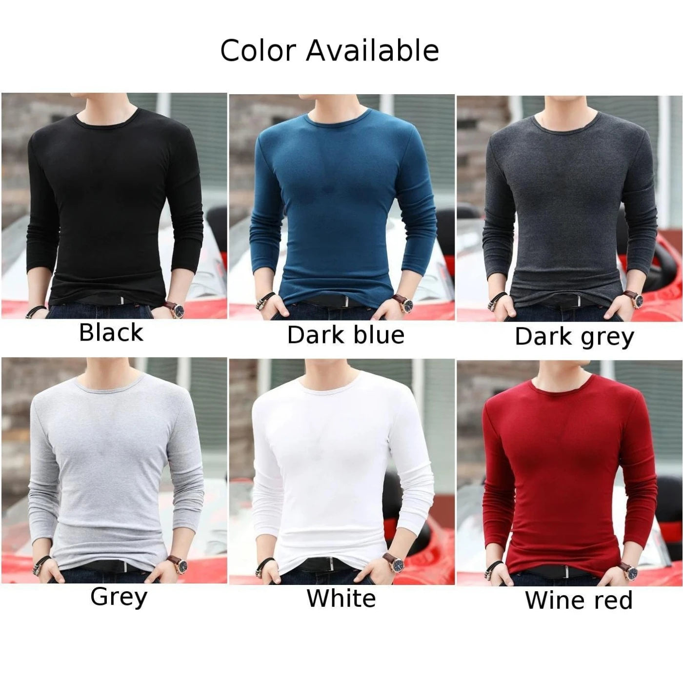 Mens Long Sleeve  T-Shirt Crew Neck