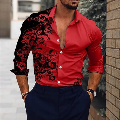 Floral Men's Long Sleeve Shirts