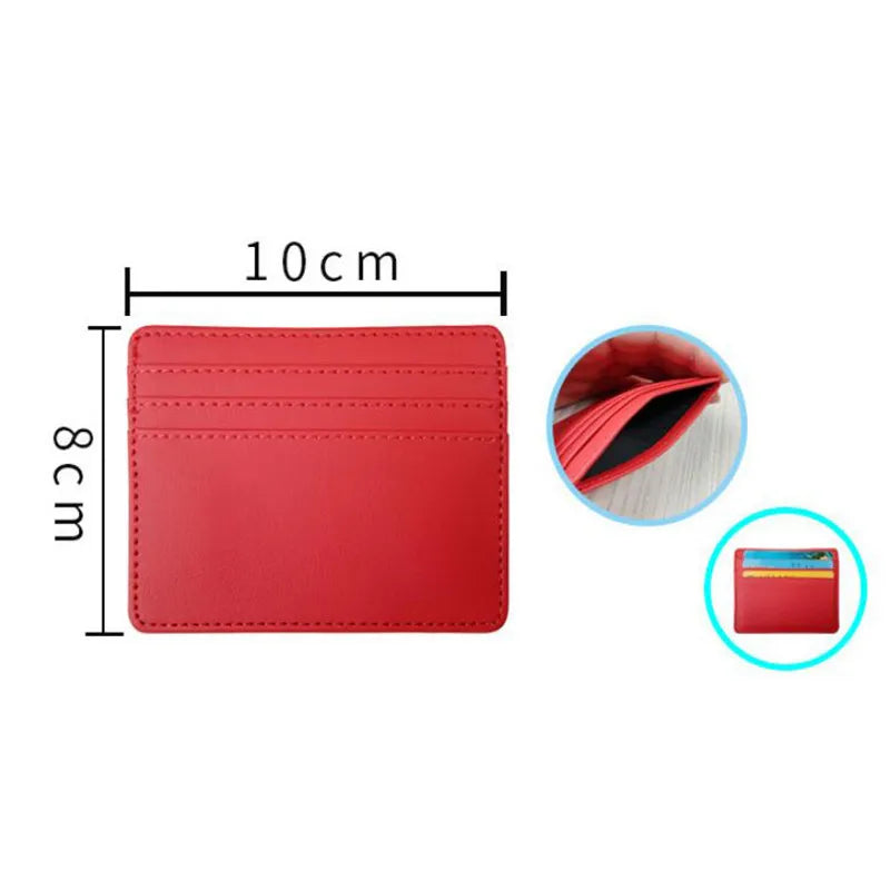 1Pc Pu Leather ID Card Holder