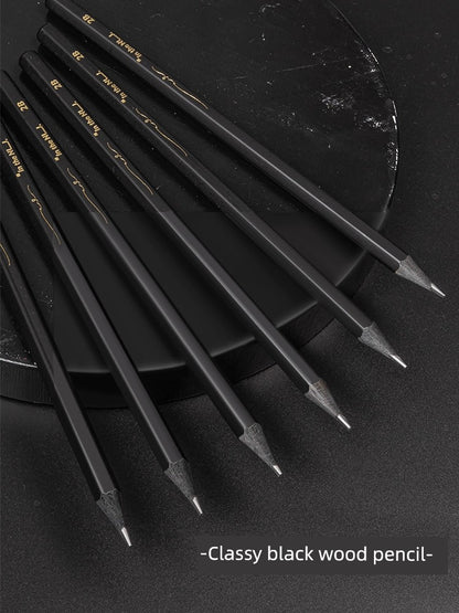 [10 Packs] Deli Newsey Black Wood Black Pencil HB Only for Pupils Year 12 Grade Student Pencil 2B Kids Kindergarten Study Stationery Suit Test Pen