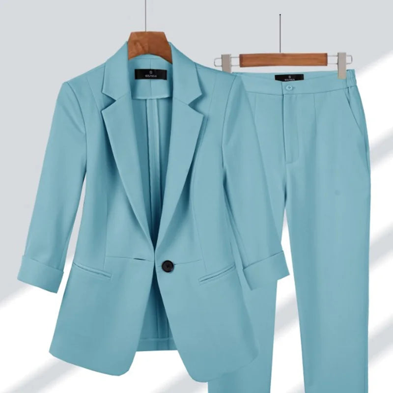 Professional Women's Premium Temperament Suit Two Piece Set