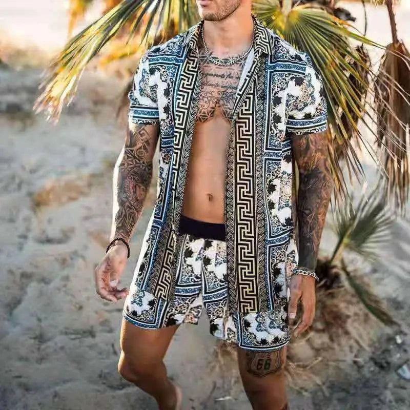 Men Hawaiian 2Pcs Summer Sets