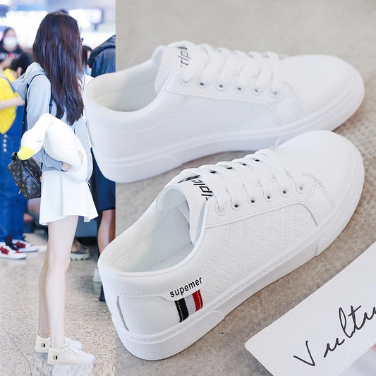 Women's Spring Leather Platform Vulcanized Shoes