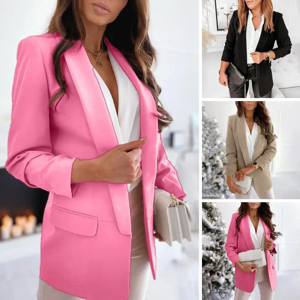 Basic Stylish Women's Slim Fit Suit Jacket