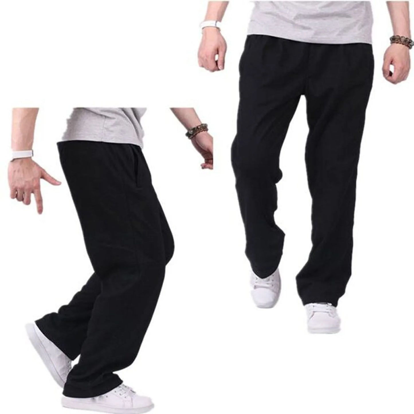 New Pants Casual Loose Youth Straight Warm Men'S Wide Joggers Straight Pants Trend Men'S Workout Sweatpants Bottom 2024