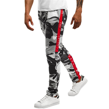 Men's Casual Camouflage Printed Lounge Pants Sweatpants Camouflage Letters Printed Slim Fit Sweatpants Gym Workout Pants M-3XL