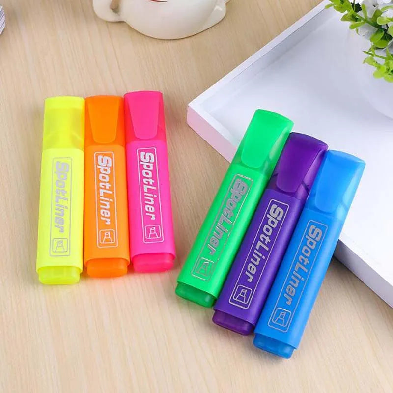 Highlighter MP-460 Water-based Pigment Single Head 6-Color Marker Pen Head Pen Note Pen Stationery Office school supplies