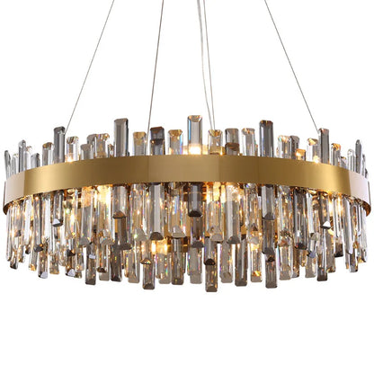 Modern Smoke Grey Crystal Chandelier Lighting Luxury Led hanging lamp for Dining Table Living Room Bedroom Home Decor lustre