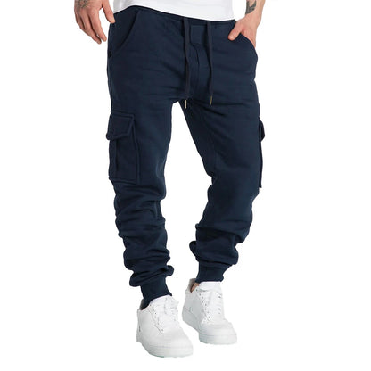 Mens Overalls Loose Joggers Workout Cargo Pants Sweatpants Active Sports Trousers Drawstring Multi Pocket Men's Casual Pants