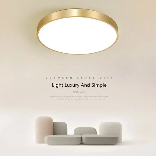 Modern LED Corridor Ceiling Light Lamps Simple Golden Round for Living Dining Room Bedroom Aisle Balcony Study Lighting Fixtures