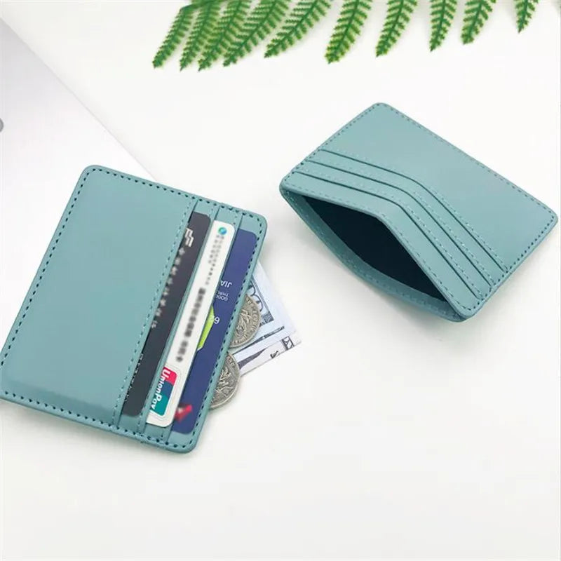 1Pc Pu Leather ID Card Holder