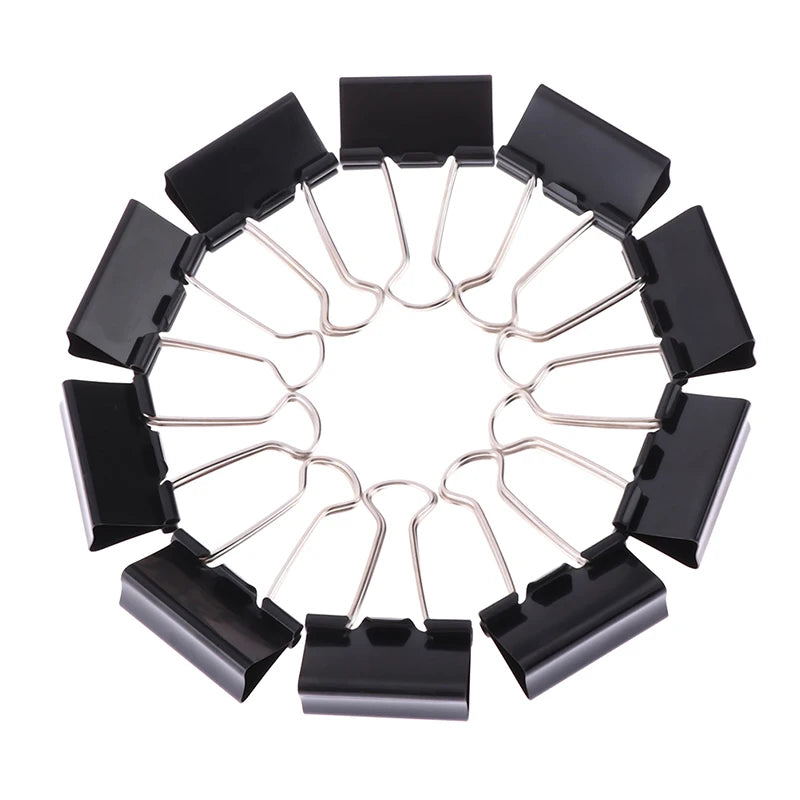 10pcs Black Metal Binder Clips