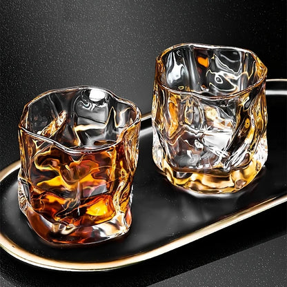 1pc 200ML Premium Whisky Glasses Set An Irregular Twisting Glass Cup