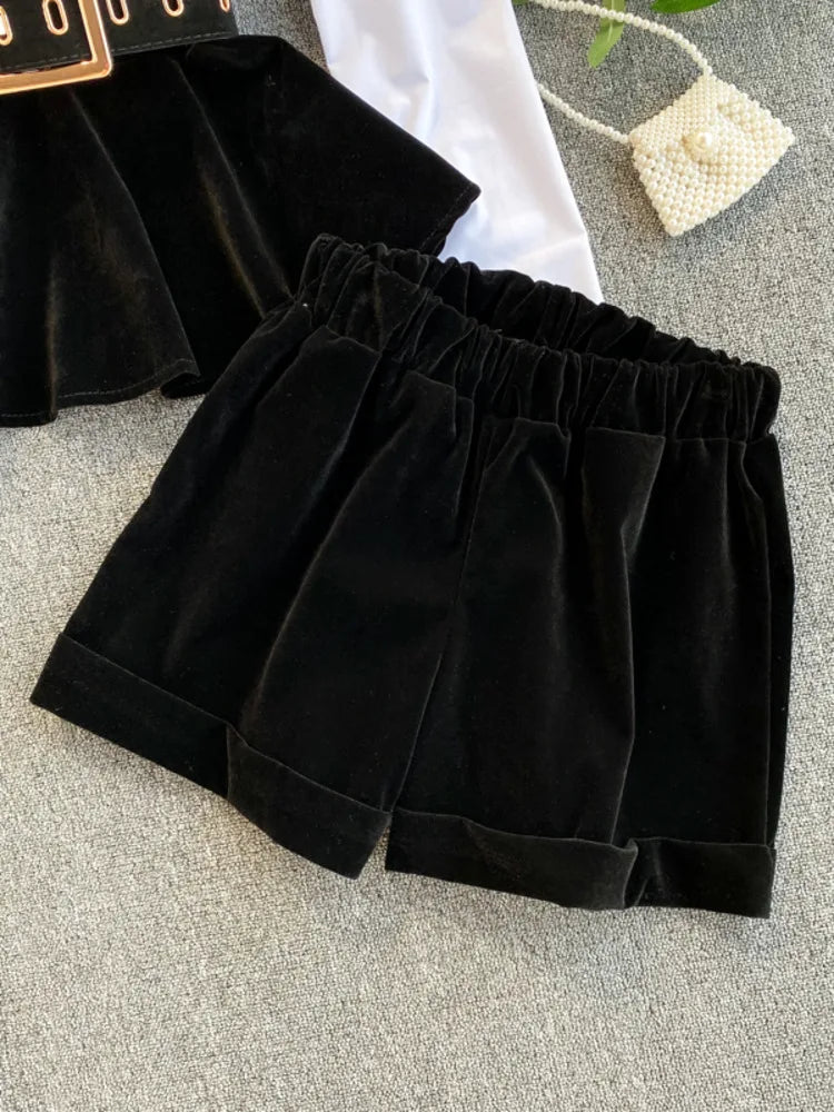 Long Sleeve Velvet Two Piece Set