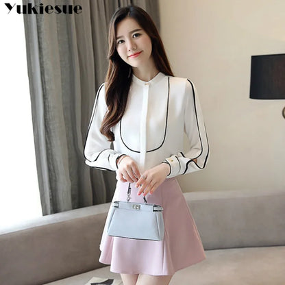 Long Sleeve Business Casual women's blouses Chiffon