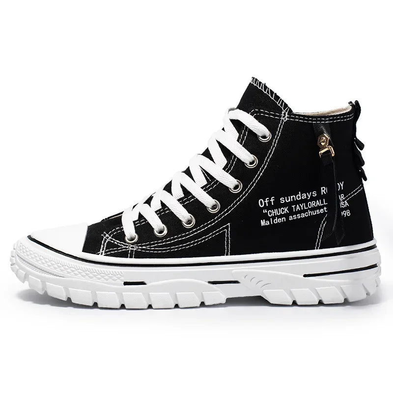 Breathable High-top Men's Canvas Shoes