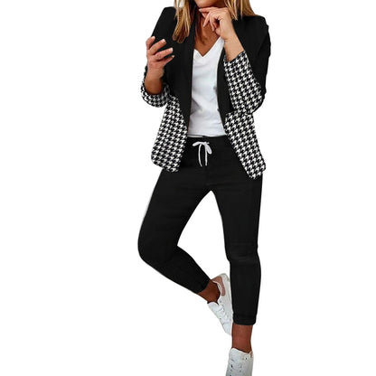 Women Blazer And Guard Pants Sets