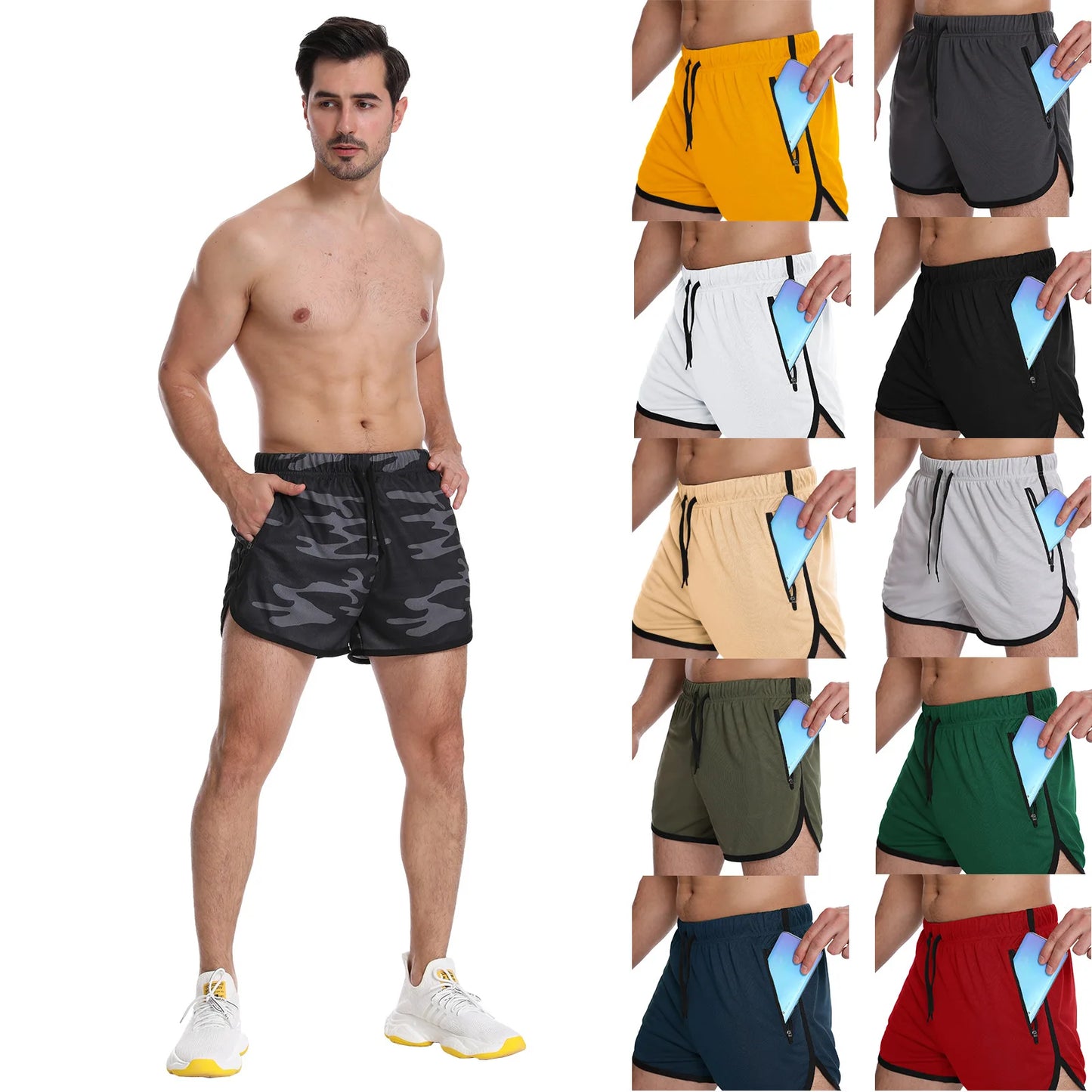 Men's Sport Gym Shorts Workout Fitness Summer Beach Swimming Basketball Short Pants Quick Dry Training Jogging Running Shorts