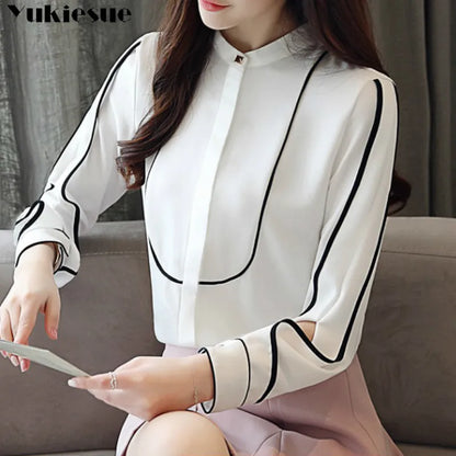 Long Sleeve Business Casual women's blouses Chiffon