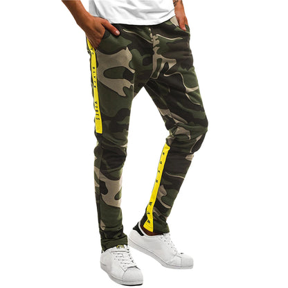 Men's Casual Camouflage Printed Lounge Pants Sweatpants Camouflage Letters Printed Slim Fit Sweatpants Gym Workout Pants M-3XL