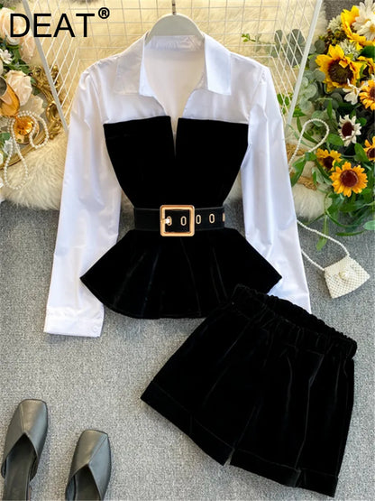 Long Sleeve Velvet Two Piece Set