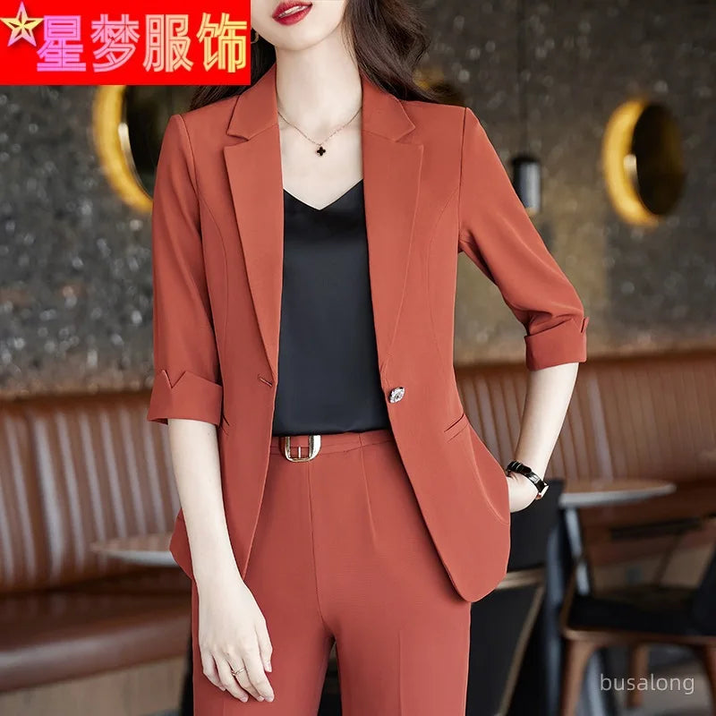 Business Attire Women's Mid-Sleeve Suit