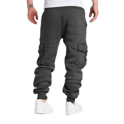 Mens Overalls Loose Joggers Workout Cargo Pants Sweatpants Active Sports Trousers Drawstring Multi-Pocket Men's Casual Pants