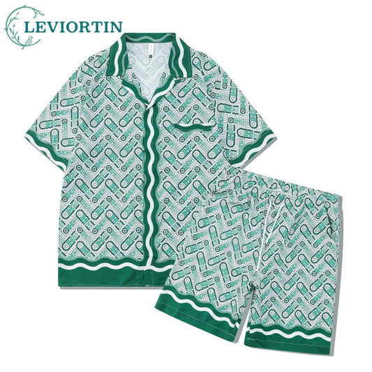 Men's Summer Hawaiian Beach Shirts set