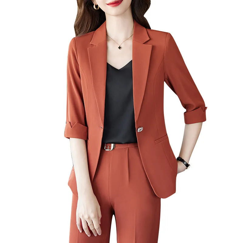 Business Attire Women's Mid-Sleeve Suit